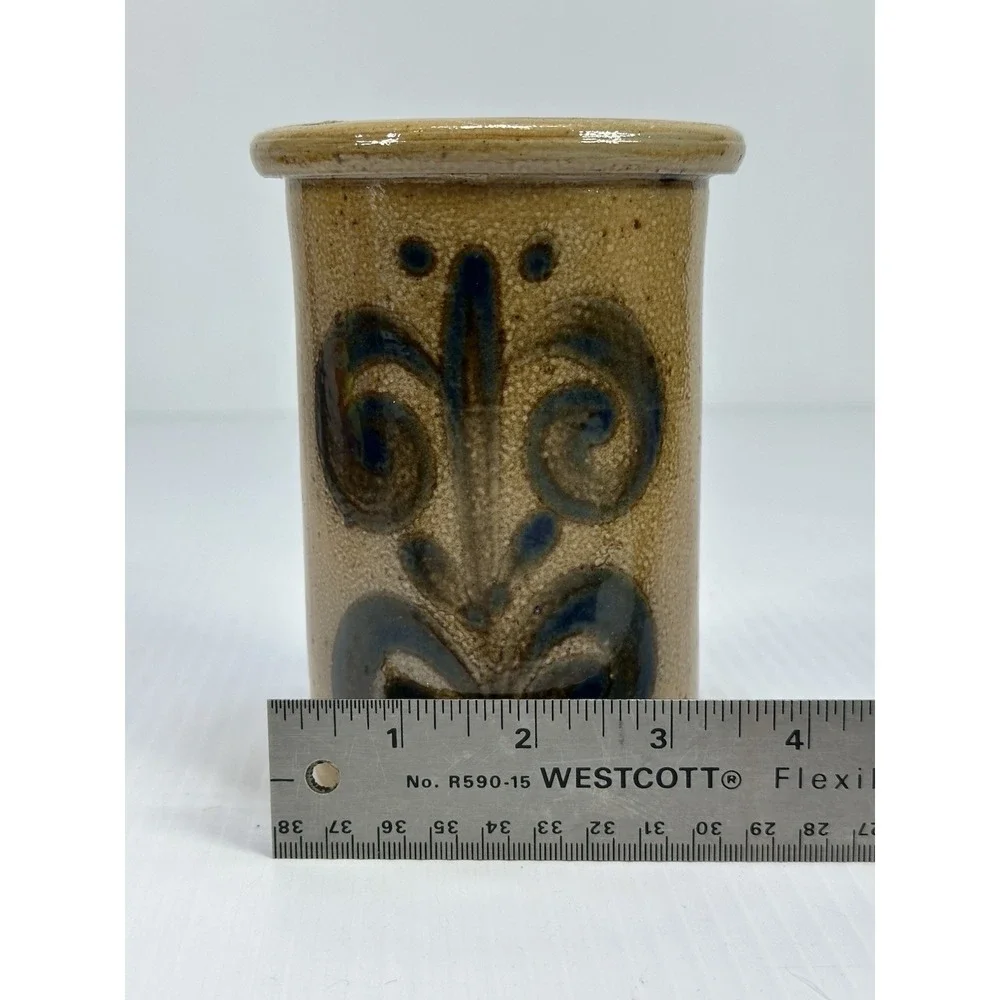 VTG German Handmade Salt Glazed Stoneware Utensils Löffel Spoon Crock‎ Kitchen